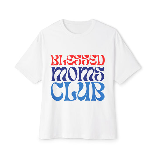 "Blessed Moms Club" Unisex Oversized Boxy Tee Version